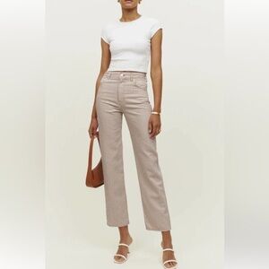 Cowboy Striped High Rise Straight Jeans